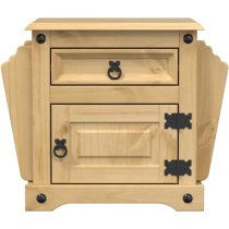 Croydon Wooden Bedside Cabinet With 1 Drawers In Brown