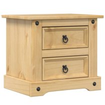 Croydon Wooden Bedside Cabinet With 2 Drawers In Brown