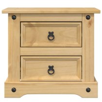 Croydon Wooden Bedside Cabinet With 2 Drawers In Brown