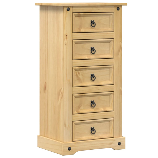 Croydon Wooden Bedside Cabinet With 5 Drawers In Brown