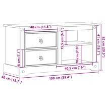 Croydon Wooden TV Stand With 2 Drawers 2 Shelves In Brown