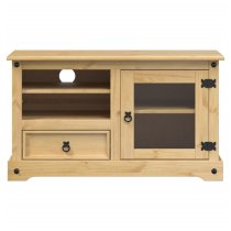 Croydon Wooden TV Stand With 1 Door 1 Drawer In Brown