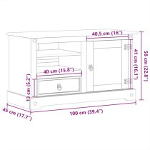 Croydon Wooden TV Stand With 1 Door 1 Drawer In Brown