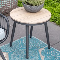 Margarita Wooden Side Table Round In Light Teak