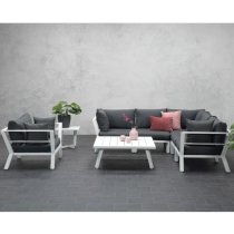 Sushi Corner Lounge Suite Set With Armchair In Matt White