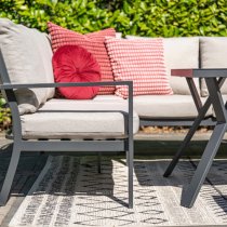 Seraglio Corner Lounge Dining Set Right In Carbon Black