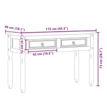 Croydon Wooden Console Table With 2 Drawers In Brown