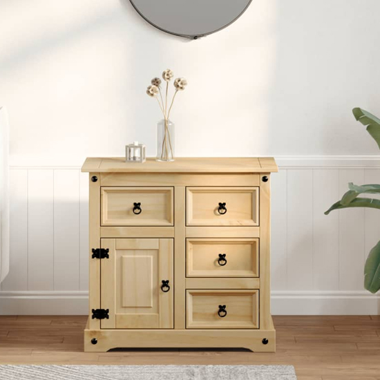 Croydon Wooden Sideboard With 1 Door 4 Drawers In Brown