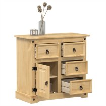 Croydon Wooden Sideboard With 1 Door 4 Drawers In Brown