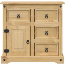 Croydon Wooden Sideboard With 1 Door 4 Drawers In Brown