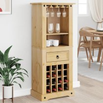 Croydon Wooden Wine Cabinet With 1 Drawer In Brown