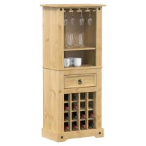 Croydon Wooden Wine Cabinet With 1 Drawer In Brown