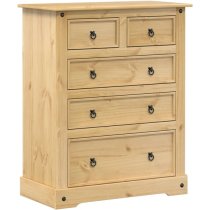 Croydon Wooden Chest Of 5 Drawers Large In Brown