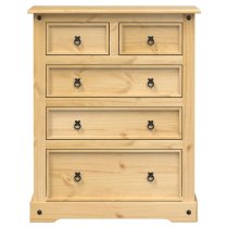 Croydon Wooden Chest Of 5 Drawers Large In Brown