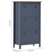 Kendal Wooden Shoe Storage Cabinet In Grey And Brown