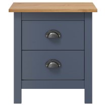 Kendal Wooden Bedside Cabinet With 2 Drawers In Grey And Brown