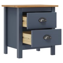 Kendal Wooden Bedside Cabinet With 2 Drawers In Grey And Brown