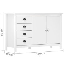 Kendal Wooden Sideboard With 4 Drawers In White