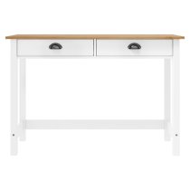 Kendal Wooden Console Table With 2 Drawers In White And Natural