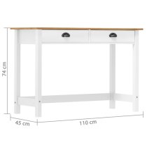 Kendal Wooden Console Table With 2 Drawers In White And Natural