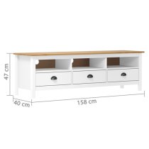 Kendal Wooden TV Stand With 3 Drawers In White And Brown