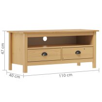 Kendal Wooden TV Stand With 2 Drawers In Brown