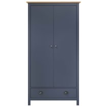 Kendal Wooden Wardrobe With 2 Doors In Grey And Brown