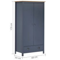 Kendal Wooden Wardrobe With 2 Doors In Grey And Brown