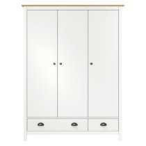 Kendal Wooden Wardrobe With 3 Doors In White And Brown