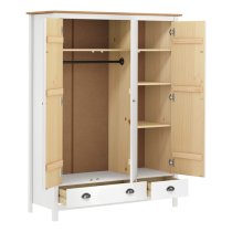 Kendal Wooden Wardrobe With 3 Doors In White And Brown