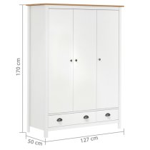 Kendal Wooden Wardrobe With 3 Doors In White And Brown