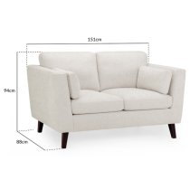 Airdrie Fabric 2 Seater Sofa In Beige