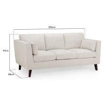 Airdrie Fabric 3 Seater Sofa In Beige