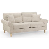 Folsom Fabric 3 Seater Sofa In Beige