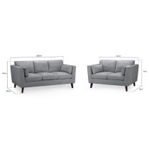 Airdrie Fabric 3+2 Seater Sofa Set In Grey