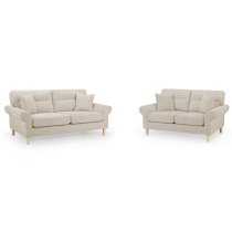 Folsom Fabric 3+2 Seater Sofa Set In Beige