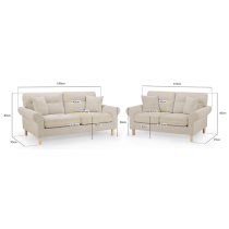 Folsom Fabric 3+2 Seater Sofa Set In Beige