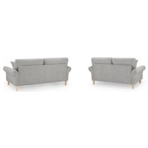 Folsom Fabric 3+2 Seater Sofa Set In Silver