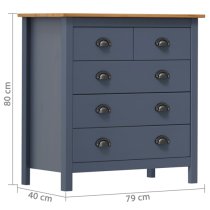 Kendal Wooden Chest Of 5 Drawers In Grey And Brown