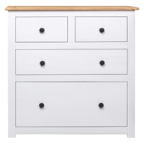 Bury Wooden Chest Of 4 Drawers Tall In White And Brown