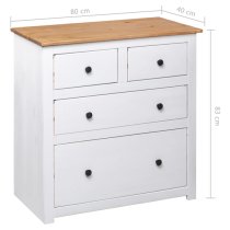 Bury Wooden Chest Of 4 Drawers Tall In White And Brown