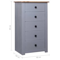 Bury Wooden Chest Of 5 Drawers Tall In Grey And Brown