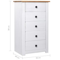 Bury Wooden Chest Of 5 Drawers Tall In White And Brown