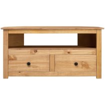 Bury Wooden TV Stand Corner With 2 Drawers In Brown