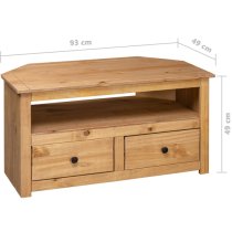 Bury Wooden TV Stand Corner With 2 Drawers In Brown