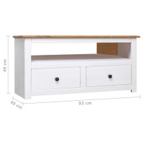 Bury Wooden TV Stand Corner With 2 Drawers In White And Brown