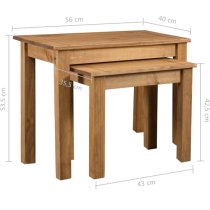 Bury Wooden Nest Of 2 Tables In Brown