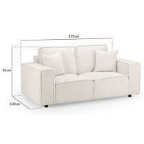 Maria Fabric 2 Seater Sofa In Cream