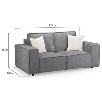 Maria Fabric 2 Seater Sofa In Slate