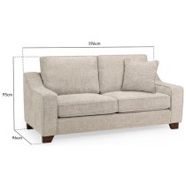 Nazra Fabric 3 Seater Sofa In Stone